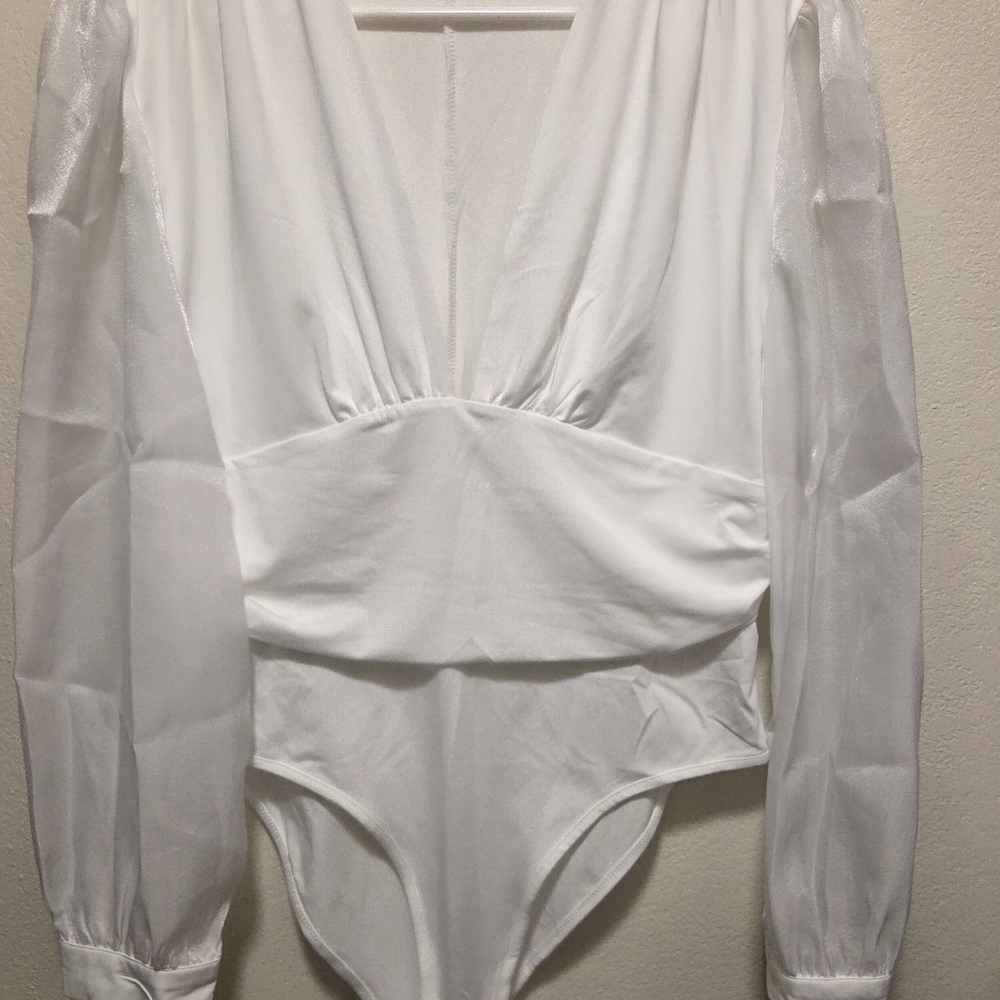 Chic White Women's Bodysuit